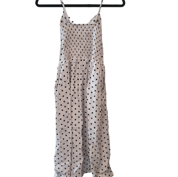 Xhilaration dress long polka dot white spring summer pockets classic versitile - Picture 3 of 6